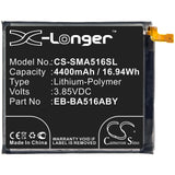 3.85V, Li-Polymer, 4400mAh, SmartPhone battery fits Samsung, Eb-ba516aby, Galaxy A51 5g, Galaxy A51 Uw 5g, 16.94Wh Mobile, SmartPhone Cameron Sino Technology Limited (Smartphone)
