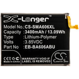 3.85V, Li-Polymer, 3400mAh, SmartPhone battery fits Samsung, Eb-ba606abu, Galaxy A60, Galaxy A60 2019, 13.09Wh Mobile, SmartPhone Cameron Sino Technology Limited (Smartphone)