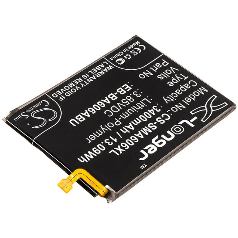 3.85V, Li-Polymer, 3400mAh, SmartPhone battery fits Samsung, Eb-ba606abu, Galaxy A60, Galaxy A60 2019, 13.09Wh Mobile, SmartPhone Cameron Sino Technology Limited (Smartphone)