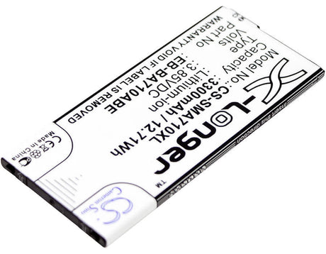 3.85V, Li-ion, 3300mAh, SmartPhone battery fits Samsung, Eb-ba710abe, Galaxy A7 2016 Duos, Galaxy A7 2016 Duos Td-lte, 12.71Wh Mobile, SmartPhone Cameron Sino Technology Limited (Smartphone)