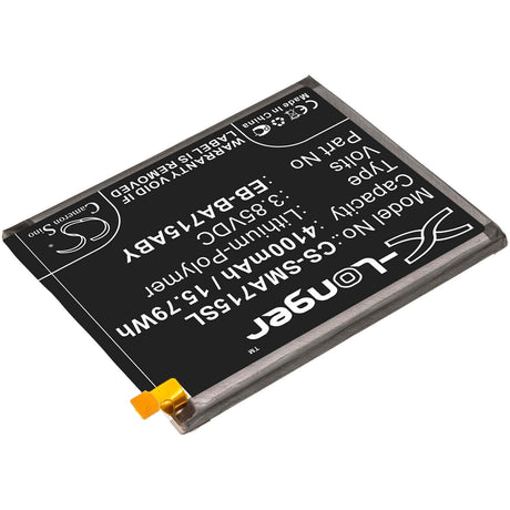 3.85V, Li-Polymer, 4100mAh, SmartPhone battery fits Samsung, Eb-ba715aby, Galaxy A71, Sm-a715f, 15.79Wh Mobile, SmartPhone Cameron Sino Technology Limited (Smartphone)
