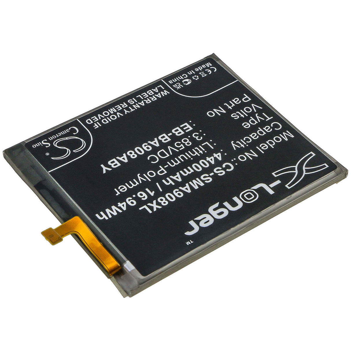 3.85V, Li-Polymer, 4400mAh, SmartPhone battery fits Samsung, Eb-ba908aby, Galaxy A90 5g, Sm-a908, 16.94Wh Mobile, SmartPhone Cameron Sino Technology Limited (Smartphone)
