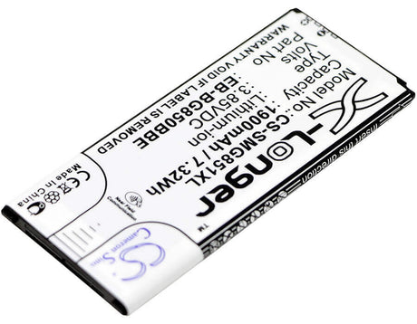 3.85V, Li-ion, 1900mAh, SmartPhone battery fits Samsung, Eb-bg850bbc, Galaxy Alpha, Galaxy Alpha Lte-a, 7.32Wh Mobile, SmartPhone Cameron Sino Technology Limited (Smartphone)