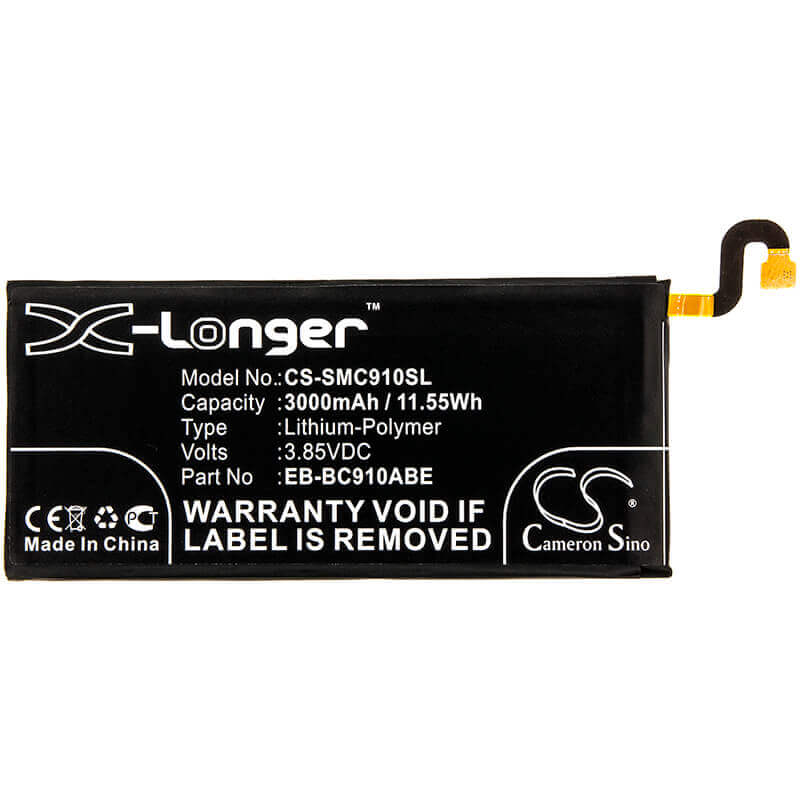 3.85V, Li-Polymer, 3000mAh, SmartPhone battery fits Samsung, Eb-bc910abe, Galaxy C10 Pro, Galaxy C910, 11.55Wh Mobile, SmartPhone Cameron Sino Technology Limited (Smartphone)