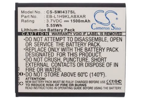 3.7V, Li-ion, 1500mAh, SmartPhone battery fits Samsung, At&t, Eb-l1h9kla, Galaxy Express, Gt-i8730, 5.55Wh Mobile, SmartPhone Cameron Sino Technology Limited (Smartphone)