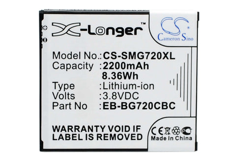 3.8V, Li-ion, 2200mAh, SmartPhone battery fits Samsung, Eb-bg720cbc, Galaxy Grand 3, Galaxy Grand 3 Duos, 8.36Wh Mobile, SmartPhone Cameron Sino Technology Limited (Smartphone)