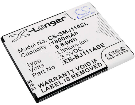 3.8V, Li-ion, 1800mAh, SmartPhone battery fits Samsung, Eb-bj111abe, Galaxy J1 Ace 3g Duos, Galaxy J1 Ace 4g, 6.84Wh Mobile, SmartPhone Cameron Sino Technology Limited (Smartphone)