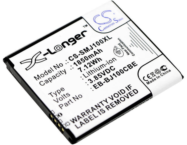 3.85V, Li-ion, 1850mAh, SmartPhone battery fits Samsung, (Black),Eb-bj100bbe, Galaxy J1, Galaxy J1 4g, 7.12Wh Mobile, SmartPhone Cameron Sino Technology Limited (Smartphone)