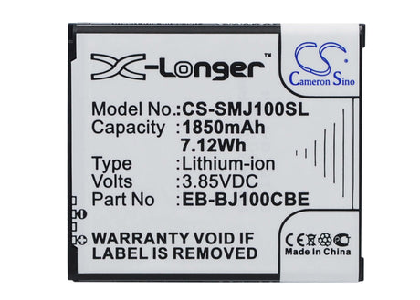3.85V, Li-ion, 1850mAh, SmartPhone battery fits Samsung, (V2),Eb-bj100bbe, Galaxy J1, Galaxy J1 4g, 7.12Wh Mobile, SmartPhone Cameron Sino Technology Limited (Smartphone)
