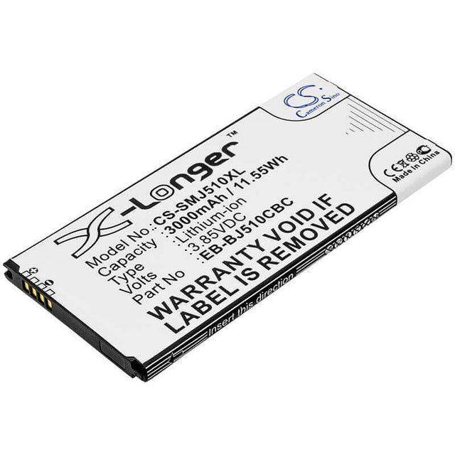 3.85V, Li-ion, 3000mAh, SmartPhone battery fits Samsung, Eb-bj510cbc, Galaxy J5 2016, Galaxy J5 6 Duos, 11.55Wh Mobile, SmartPhone Cameron Sino Technology Limited (Smartphone)