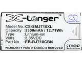 3.85V, Li-ion, 3300mAh, SmartPhone battery fits Samsung, Eb-bj710cba, Galaxy J7 2016, Galaxy J7 6 Duos Td-lte, 12.71Wh Mobile, SmartPhone Cameron Sino Technology Limited (Smartphone)