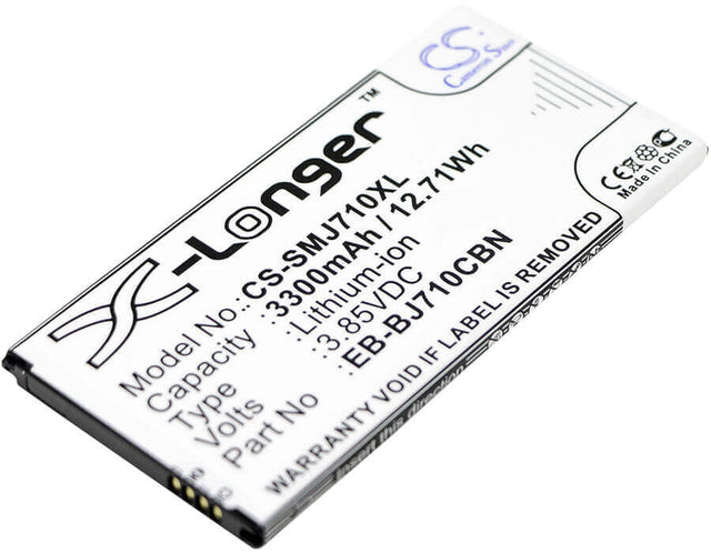 3.85V, Li-ion, 3300mAh, SmartPhone battery fits Samsung, Eb-bj710cba, Galaxy J7 2016, Galaxy J7 6 Duos Td-lte, 12.71Wh Mobile, SmartPhone Cameron Sino Technology Limited (Smartphone)