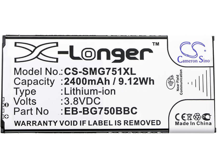 3.8V, Li-ion, 2400mAh, SmartPhone battery fits Samsung, Eb-bg750bbc, Galaxy Mega 2, Galaxy Mega 2 Duos, 9.12Wh Mobile, SmartPhone Cameron Sino Technology Limited (Smartphone)