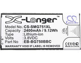 3.8V, Li-ion, 2400mAh, SmartPhone battery fits Samsung, Eb-bg750bbc, Galaxy Mega 2, Galaxy Mega 2 Duos, 9.12Wh Mobile, SmartPhone Cameron Sino Technology Limited (Smartphone)