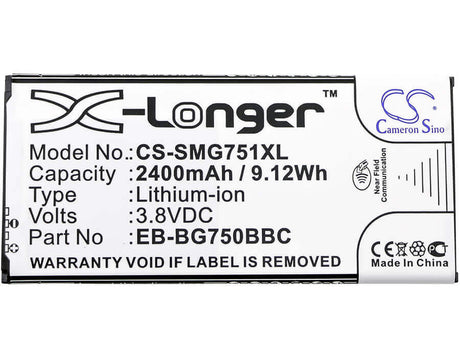 3.8V, Li-ion, 2400mAh, SmartPhone battery fits Samsung, Eb-bg750bbc, Galaxy Mega 2, Galaxy Mega 2 Duos, 9.12Wh Mobile, SmartPhone Cameron Sino Technology Limited (Smartphone)