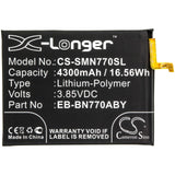 3.85V, Li-Polymer, 4300mAh, SmartPhone battery fits Samsung, Eb-bn770aby, Galaxy Note 10 Lite, Sm-n770f/ds, 16.56Wh Mobile, SmartPhone Cameron Sino Technology Limited (Smartphone)