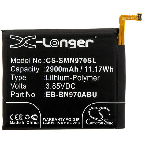 3.85V, Li-Polymer, 2900mAh, SmartPhone battery fits Samsung, Eb-bn970abu, Galaxy Note 10, Sm-n9700, 11.17Wh Mobile, SmartPhone Cameron Sino Technology Limited (Smartphone)