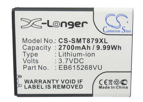 3.7V, Li-ion, 2700mAh, SmartPhone battery fits Ntt Docomo, Samsung, Telstra, At&t, T-mobile, Eb615268va, Galaxy Note, Galaxy Note 4g, 9.99Wh Mobile, SmartPhone Cameron Sino Technology Limited (Smartphone)