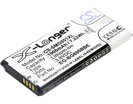 3.8V, Li-ion, 1900mAh, SmartPhone battery fits Samsung, Eb-bg800bbe, Galaxy S5 Dx, Galaxy S5 Mini, 7.22Wh Mobile, SmartPhone Cameron Sino Technology Limited (Smartphone)