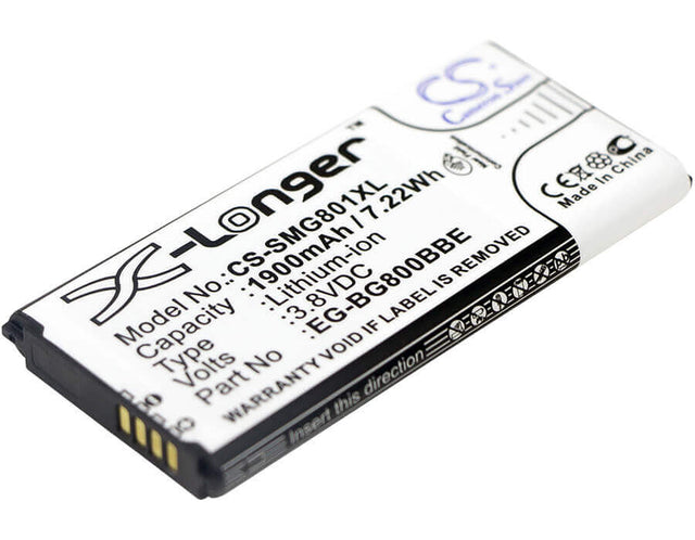 3.8V, Li-ion, 1900mAh, SmartPhone battery fits Samsung, Eb-bg800bbe, Galaxy S5 Dx, Galaxy S5 Mini, 7.22Wh Mobile, SmartPhone Cameron Sino Technology Limited (Smartphone)