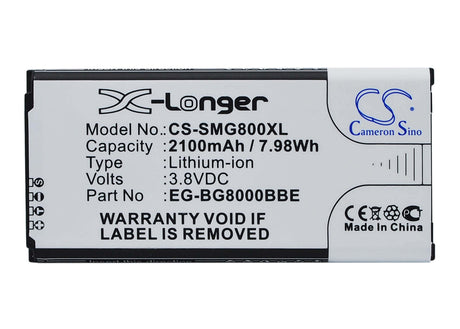 3.85V, Li-ion, 2100mAh, SmartPhone battery fits Samsung, Eb-bg800bbe, Galaxy S5 Dx, Galaxy S5 Mini, 8.09Wh Mobile, SmartPhone Cameron Sino Technology Limited (Smartphone)