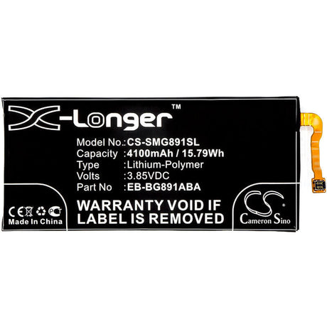 3.85V, Li-Polymer, 4100mAh, SmartPhone battery fits Samsung, Eb-bg891aba, Galaxy S7 Active, Sm-g891, 15.79Wh Mobile, SmartPhone Cameron Sino Technology Limited (Smartphone)