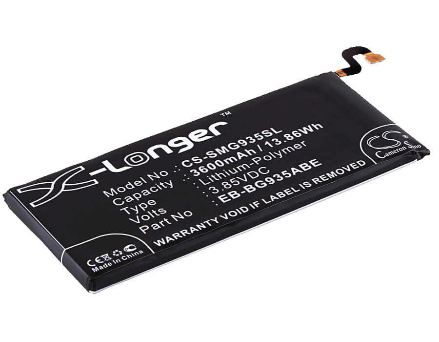 3.85V, Li-Polymer, 3600mAh, SmartPhone battery fits Samsung, Eb-bg935aba, Galaxy S7 Edge, Galaxy S7 Edge Xlte, 13.86Wh Mobile, SmartPhone Cameron Sino Technology Limited (Smartphone)