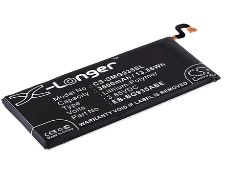 3.85V, Li-Polymer, 3600mAh, SmartPhone battery fits Samsung, Eb-bg935aba, Galaxy S7 Edge, Galaxy S7 Edge Xlte, 13.86Wh Mobile, SmartPhone Cameron Sino Technology Limited (Smartphone)