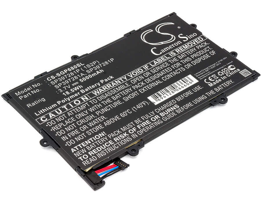 3.7V, Li-Polymer, 5000mAh, Tablet battery fits Verizon, Samsung, Sp397281a, Galaxy Tab 7.7, Gt-p6810, 18.5Wh Tablet Cameron Sino Technology Limited