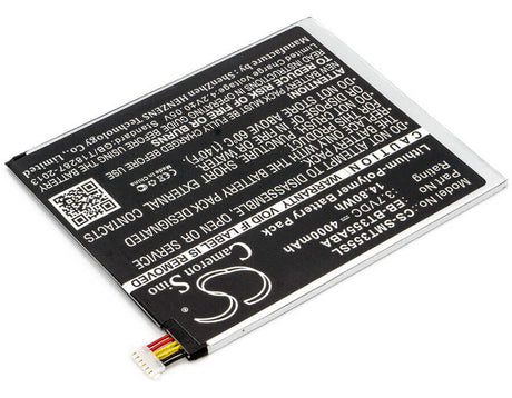 3.7V, Li-Polymer, 4000mAh, Tablet battery fits Samsung, Eb-bt355abe, Galaxy Tab A 8.0 Lte, Galaxy Tab A 8.0 Sm-t355, 14.80Wh Tablet Cameron Sino Technology Limited
