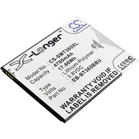 3.8V, Li-Polymer, 4700mAh, Tablet battery fits Samsung, Eb-bt365bbc, Galaxy Tab Active, Galaxy Tab Active 2, 17.86Wh Tablet Cameron Sino Technology Limited