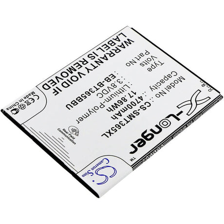 3.8V, Li-Polymer, 4700mAh, Tablet battery fits Samsung, Eb-bt365bbc, Galaxy Tab Active, Galaxy Tab Active 2, 17.86Wh Tablet Cameron Sino Technology Limited