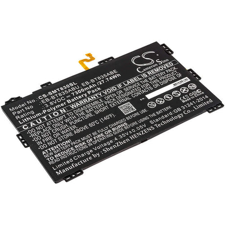 3.8V, Li-Polymer, 7300mAh, Tablet battery fits Samsung, Eb-bt835abe, Galaxy Tab S4 10.5 2018, Galaxy Tab S4 10.5 2018 Td-lte, 27.74Wh Tablet Cameron Sino Technology Limited