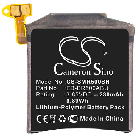 3.85V, Li-Polymer, 230mAh, Smartwatch battery fits Samsung, Eb-br500abu, Galaxy Watch Active, Sm-r500, 0.89Wh Smartwatch Cameron Sino Technology Limited
