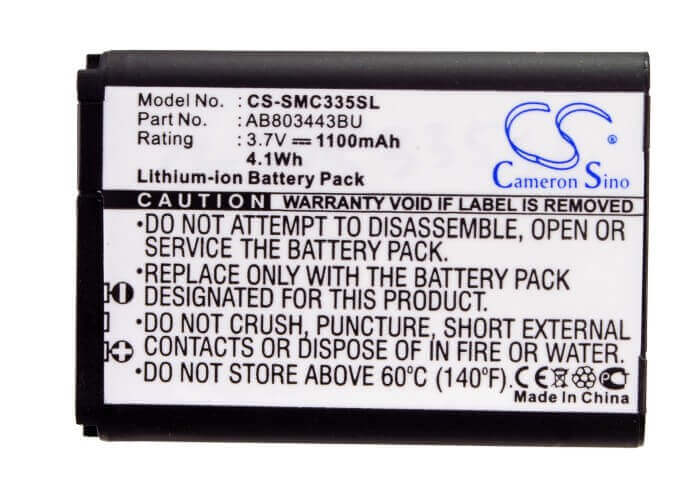 3.7V, Li-ion, 1100mAh, SmartPhone battery fits Samsung, Ab803443bu, Gt-c3350, Solid Xcover, 4.07Wh Mobile, SmartPhone Cameron Sino Technology Limited (Smartphone)