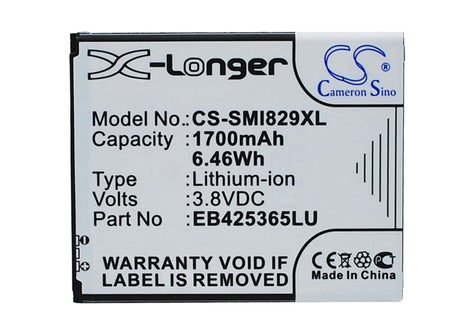 3.8V, Li-ion, 1700mAh, SmartPhone battery fits Samsung, Eb425365lu, Galaxy Duos, Galaxy Style Duos, 6.46Wh Mobile, SmartPhone Cameron Sino Technology Limited (Suspended)