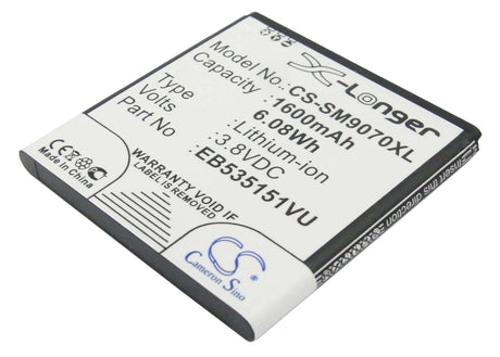 3.8V, Li-ion, 1600mAh, SmartPhone battery fits Samsung, Eb535151vu, Galaxy S Advance, Gt-b9120, 6.08Wh Mobile, SmartPhone Cameron Sino Technology Limited (Smartphone)