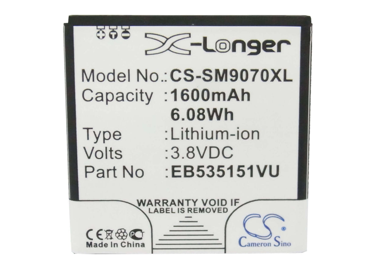 3.8V, Li-ion, 1600mAh, SmartPhone battery fits Samsung, Eb535151vu, Galaxy S Advance, Gt-b9120, 6.08Wh Mobile, SmartPhone Cameron Sino Technology Limited (Smartphone)
