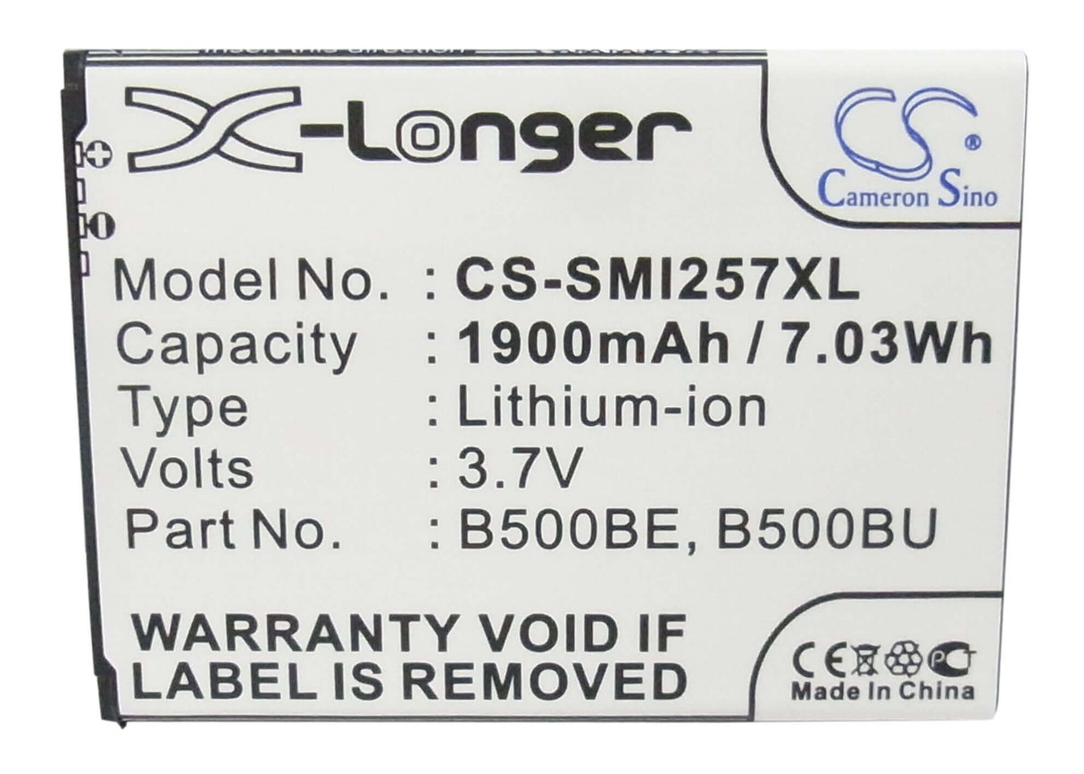 3.7V, Li-ion, 1900mAh, SmartPhone battery fits Samsung, (Black),B500ae, Galaxy S4 Mini, Galaxy S4 Mini Duos, 7.03Wh Mobile, SmartPhone Cameron Sino Technology Limited (Smartphone)