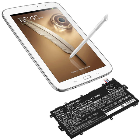3.7V, Li-Polymer, 3000mAh, Tablet battery fits Samsung, Sp3770e1h, Galaxy Note 8.0, Galaxy Note 8.0 32gb, 11.10Wh Tablet Cameron Sino Technology Limited