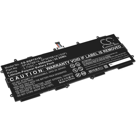 3.7V, Li-Polymer, 6000mAh, Tablet battery fits Samsung, Gh43-03562b, Galaxy Note 10.1 Lte, Galaxy Tab 2 10.1, 22.20Wh Tablet Cameron Sino Technology Limited