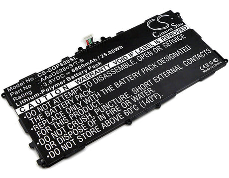 3.8V, Li-Polymer, 6600mAh, Tablet battery fits Samsung, Aaad828os/t-b, Galaxy Tab 3 Plus 10.1, Gt-p8220, 25.08Wh Tablet Cameron Sino Technology Limited