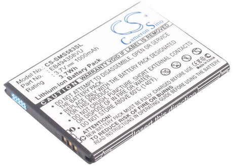 3.7V, Li-ion, 1000mAh, SmartPhone battery fits Samsung, Eb494358vu, Cooper, Fit, 3.7Wh Mobile, SmartPhone Cameron Sino Technology Limited (Smartphone)