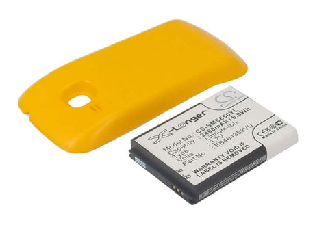 3.7V, Li-ion, 2400mAh, SmartPhone battery fits Samsung, (Yellow),Eb464358vu, Galaxy Mini 2, Gt-s6500, 8.88Wh Mobile, SmartPhone Cameron Sino Technology Limited (Smartphone)