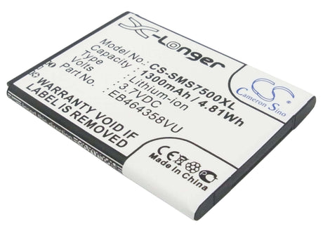 3.7V, Li-ion, 1300mAh, SmartPhone battery fits Samsung, Eb464358vu, Galaxy Appeal, Sgh-i827, 4.81Wh Mobile, SmartPhone Cameron Sino Technology Limited (Suspended)
