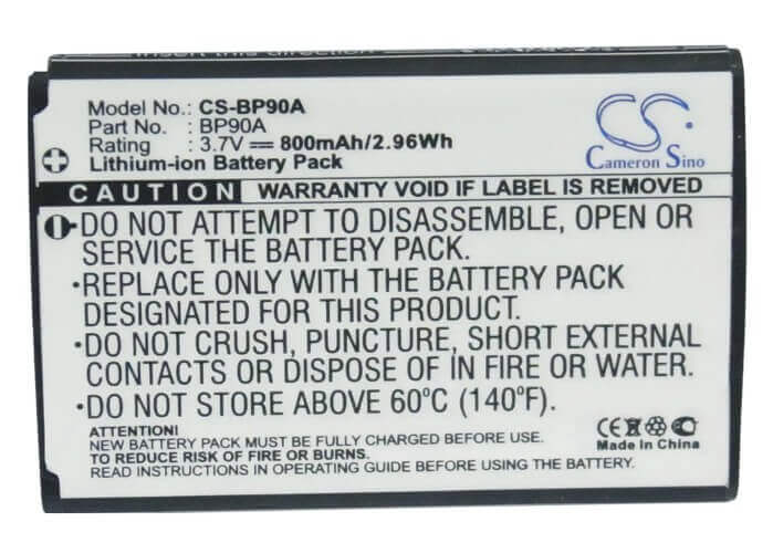3.7V, Li-ion, 800mAh, Camera battery fits Samsung, Bp90a, Hmx-e10, Hmx-e100p, 2.96Wh Camera Cameron Sino Technology Limited (Camera)