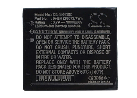 3.7V, Li-ion, 1000mAh, Camera battery fits Samsung, Ia-bh125c, Hmx-r10, Hmxr10bn, 3.7Wh Camera Cameron Sino Technology Limited (Camera)