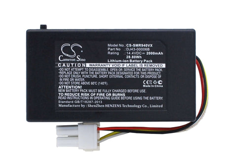 14.4V, Li-ion, 2000mAh, Vacuum battery fits Samsung, Navibot Pop-out, Navibot Sr10f71ub, Navibot Sr8940, 28.80Wh Vacuum Cameron Sino Technology Limited