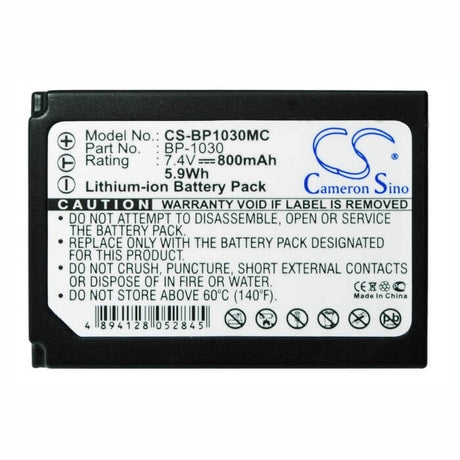 7.4V, Li-ion, 800mAh, Camera battery fits Samsung, Bp-1030, Nx1000, Nx1100, 5.92Wh Camera Cameron Sino Technology Limited (Camera)