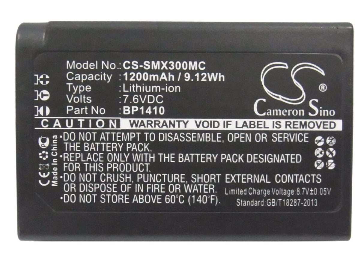 7.6V, Li-ion, 1200mAh, Camera battery fits Samsung, Bp1410, Nx30, Wb2200, 9.12Wh Camera Cameron Sino Technology Limited (Camera)
